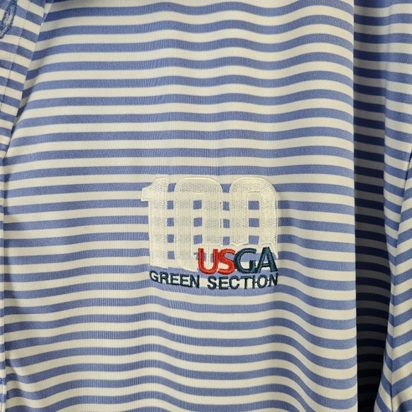 RLX 100 USGA Green Section Striped Short Sleeve Polo Shirt Size XL - Picture 4 of 6